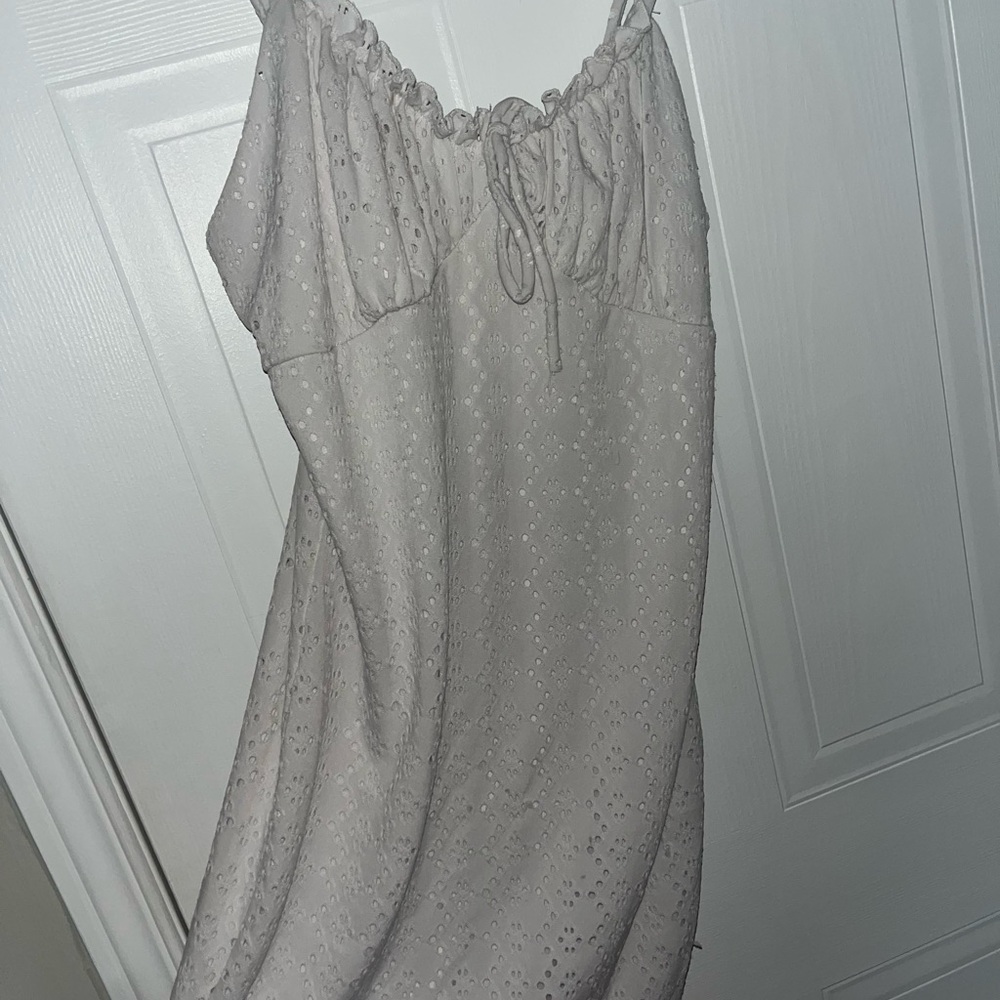Light Gray Eyelet Dress